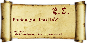 Marberger Daniló névjegykártya